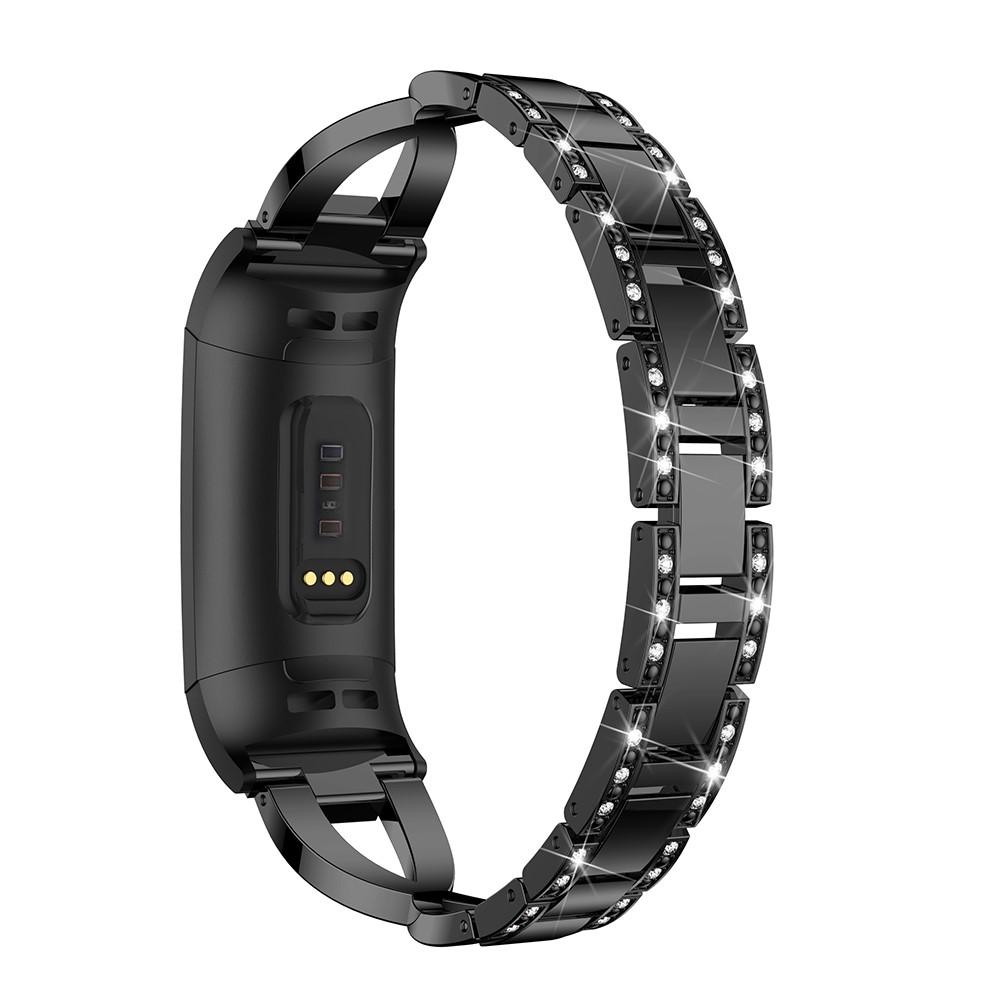 Fitbit Charge 3/4 Crystal Bracelet Zwart