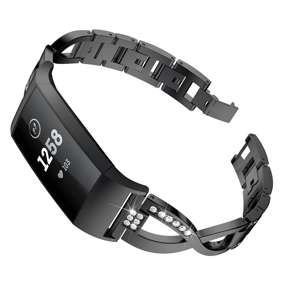 Fitbit Charge 3/4 Crystal Bracelet Zwart