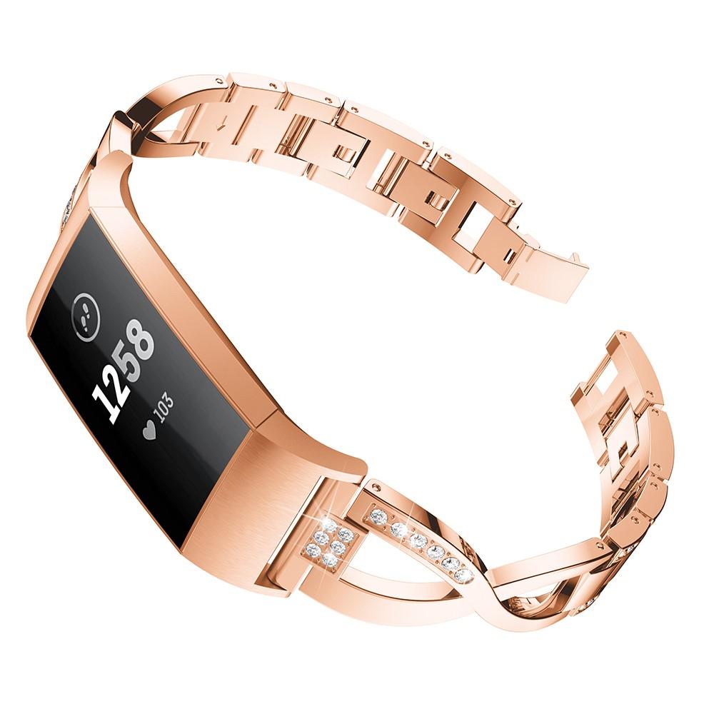 Fitbit Charge 3/4 Crystal Bracelet Rose Gold