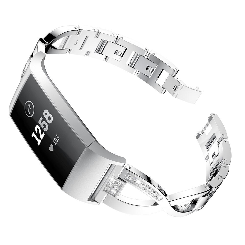 Fitbit Charge 3/4 Crystal Bracelet Zilver