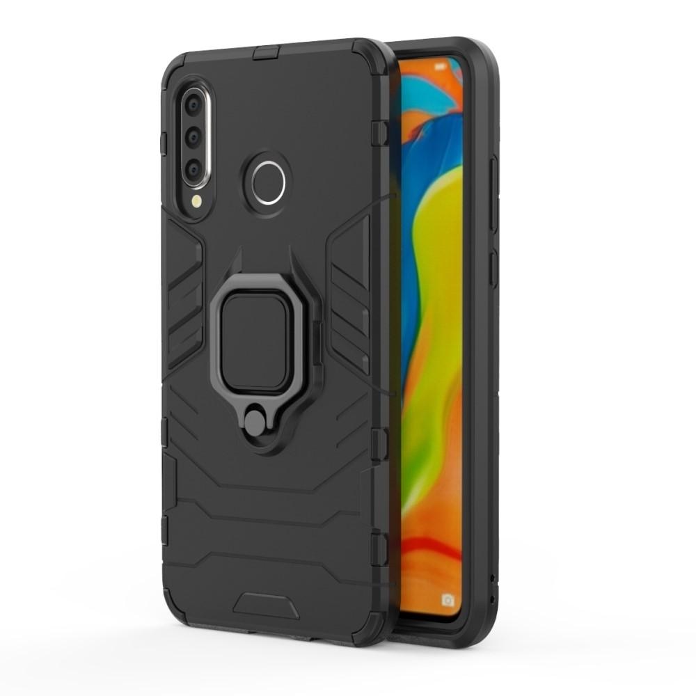 Huawei P30 Lite Hybridcase Tech Ring Zwart