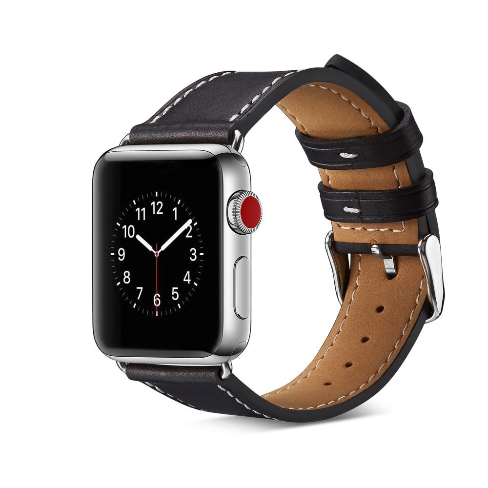 Apple Watch 38/40/41 mm Leren bandje Zwart