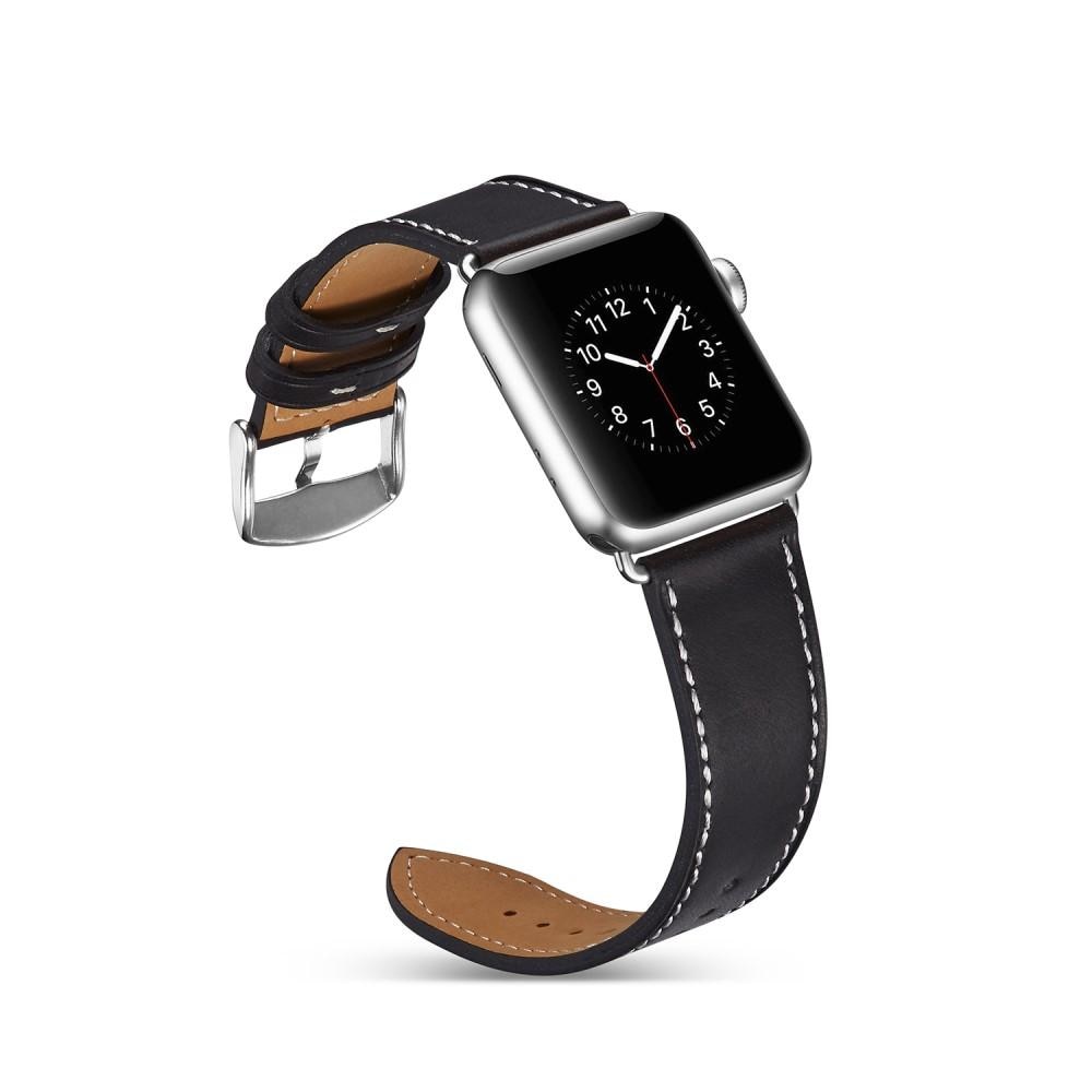 Apple Watch SE 40mm Leren bandje zwart