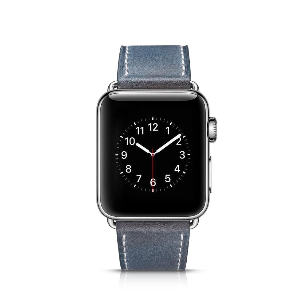 Apple Watch 45mm Series 8 Leren bandje Blauw