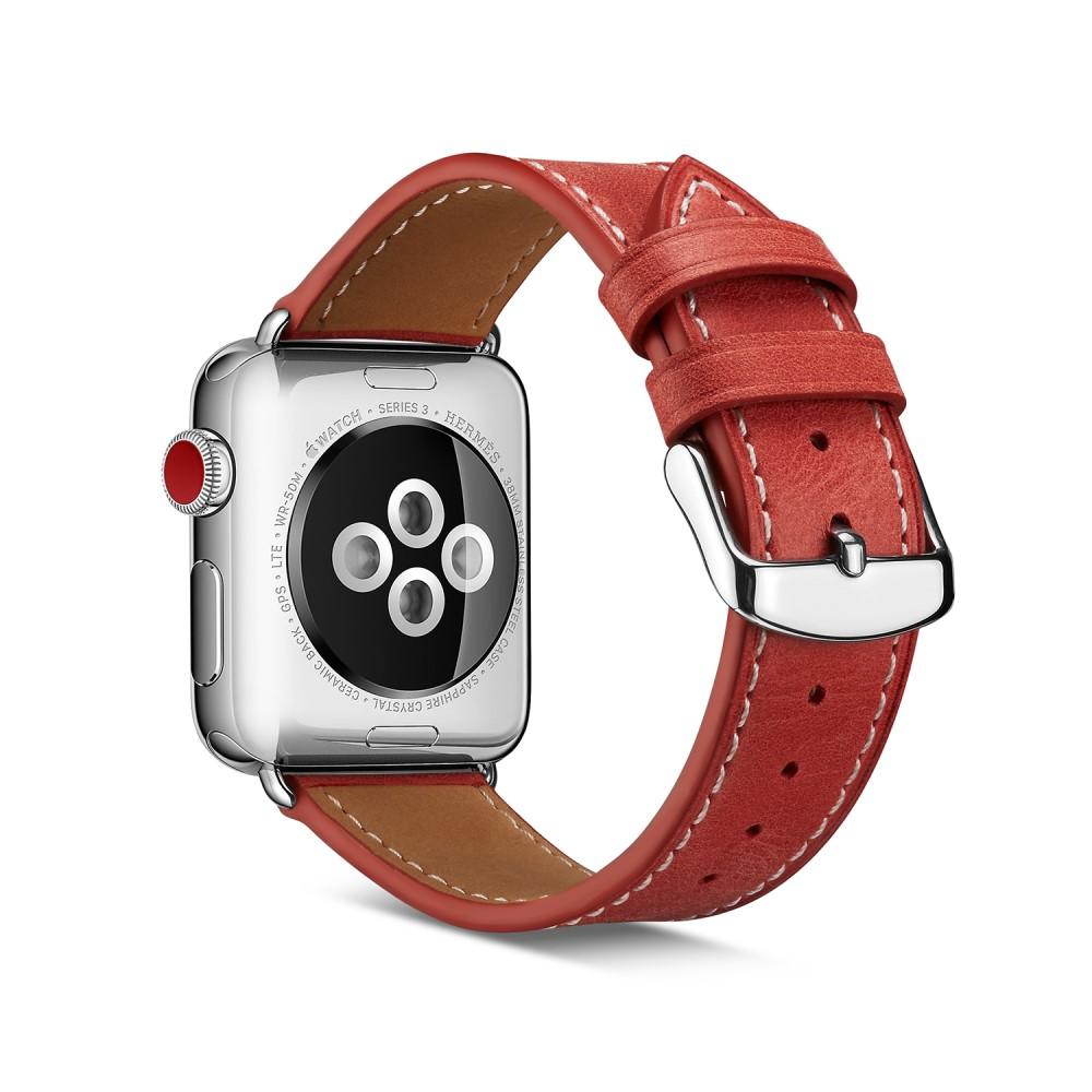 Apple Watch Ultra 49mm Leren bandje rood