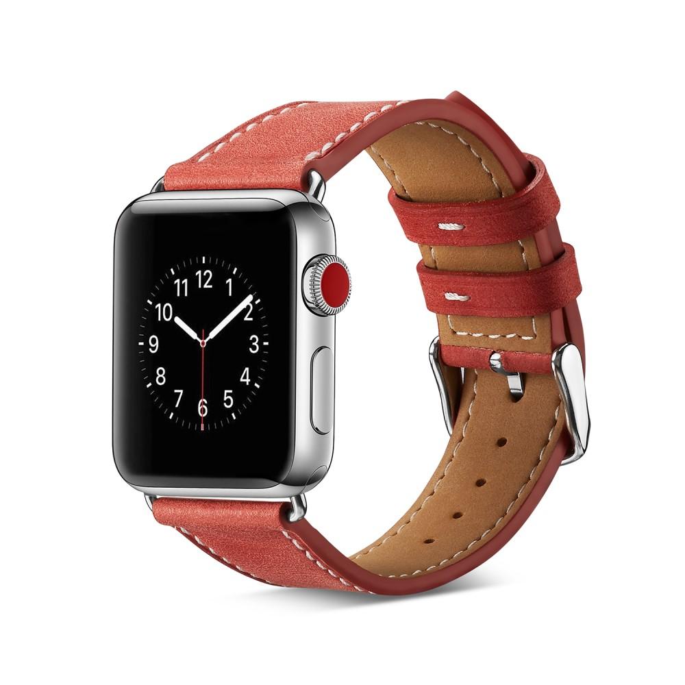 Apple Watch Ultra 49mm Leren bandje rood