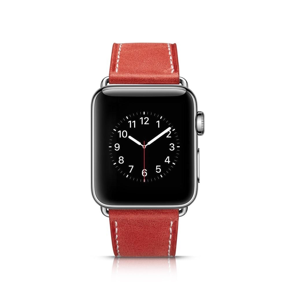 Apple Watch 42/44/45 mm Leren bandje Rood