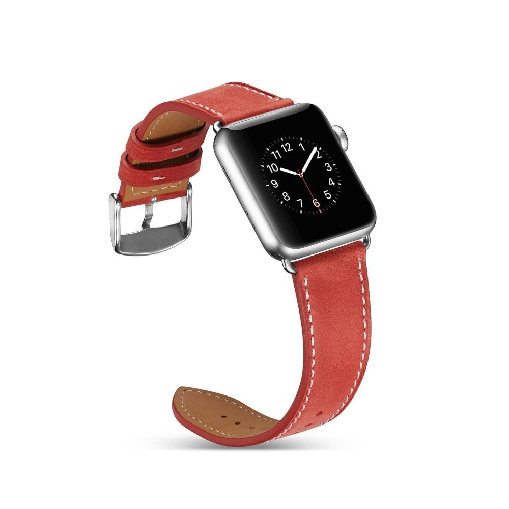 Apple Watch Ultra 49mm Leren bandje rood