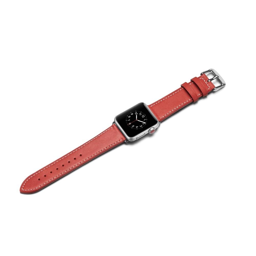 Apple Watch Ultra 49mm Leren bandje rood