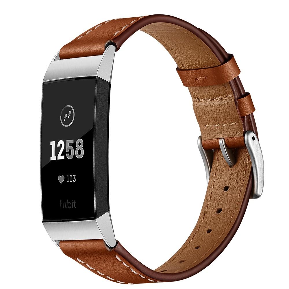 Fitbit Charge 3/4 Leren bandje Bruin