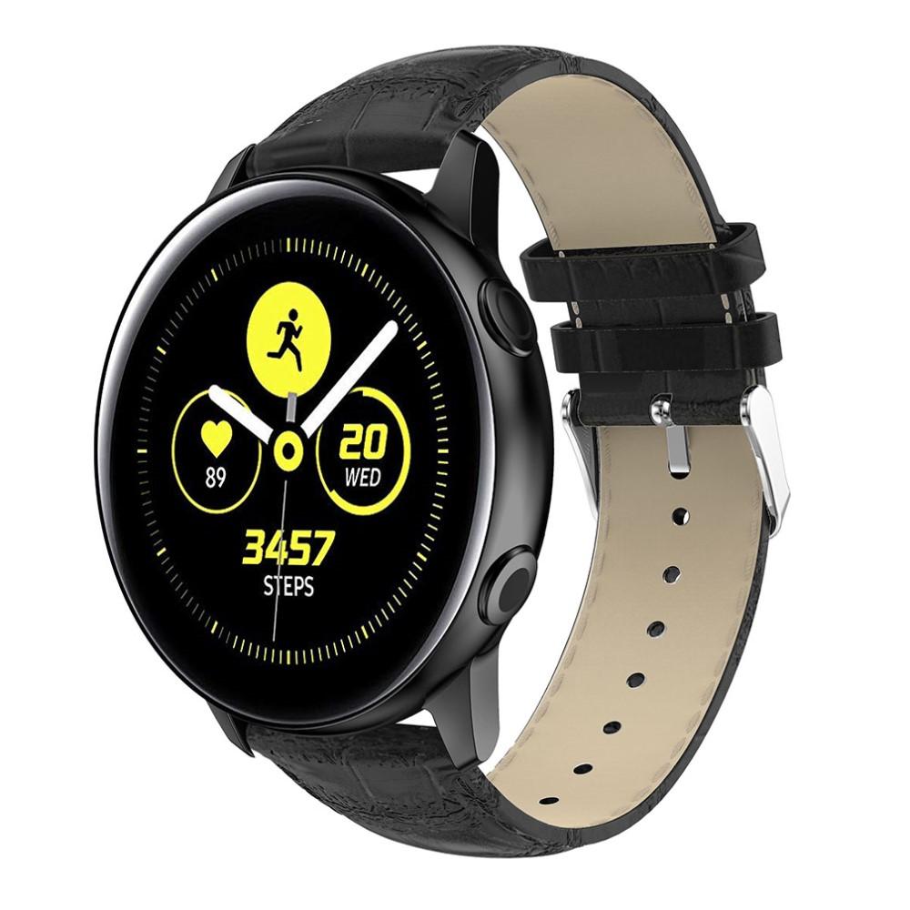 Samsung Galaxy Watch Active Leren bandje Krokodil Zwart