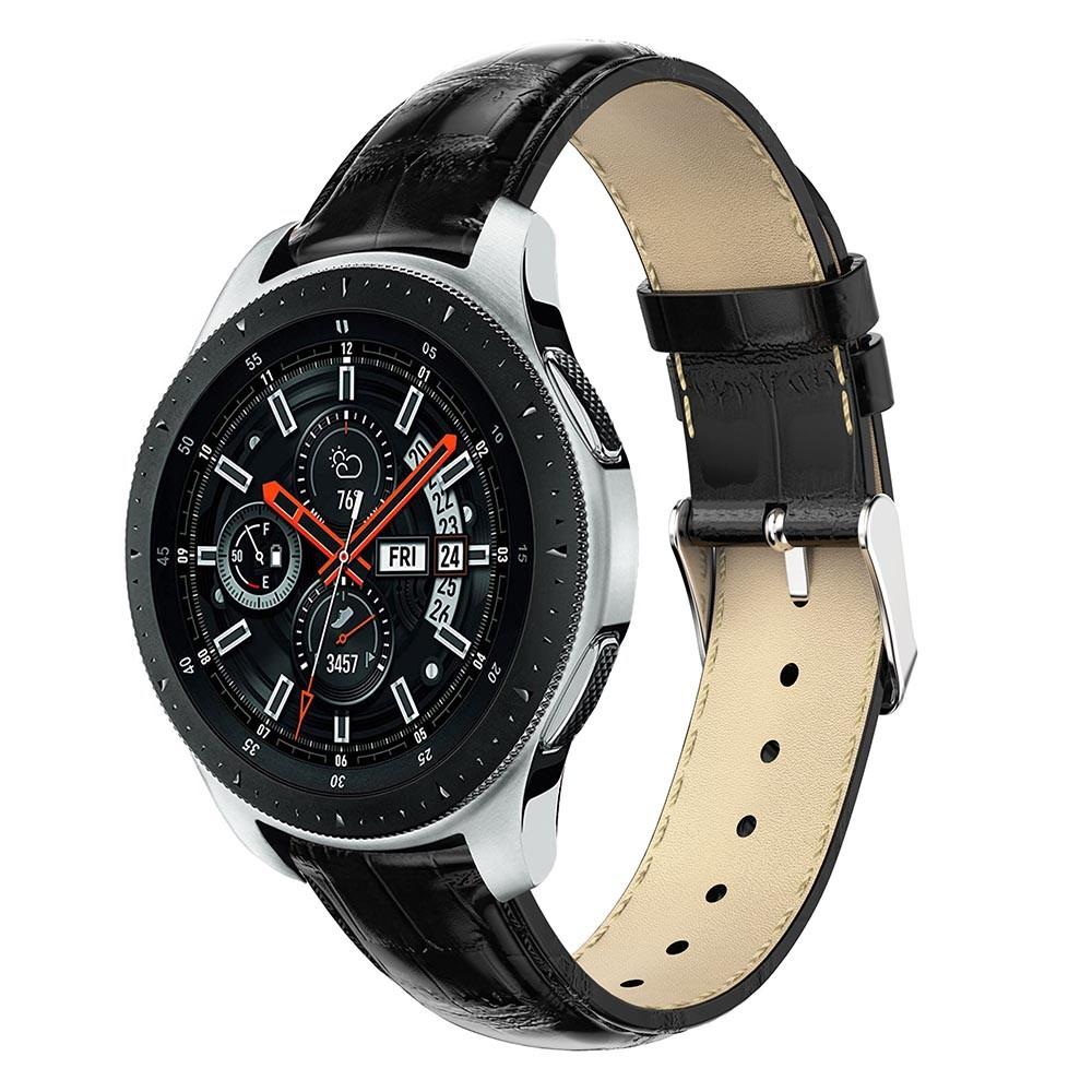 Samsung Galaxy Watch 46mm Leren bandje Krokodil Zwart