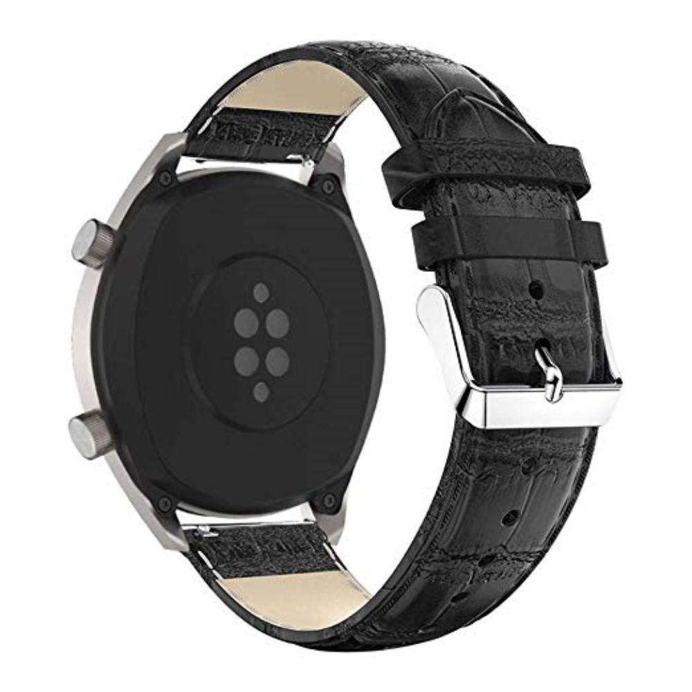 Huawei Watch GT/GT 2 46mm/GT 2e Leren bandje Krokodil Zwart