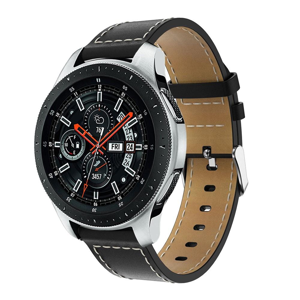 Samsung Galaxy Watch 46mm Leren bandje Zwart