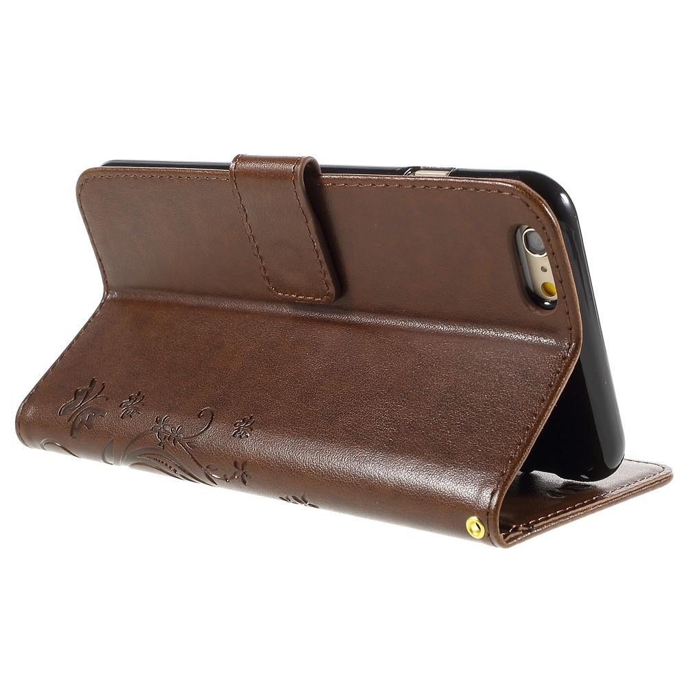 iPhone 6/6S Leren vlinderhoesje Bruin