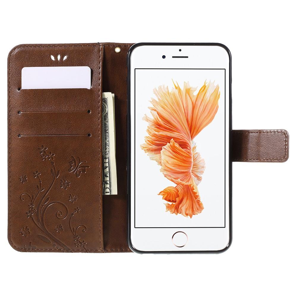 iPhone 6/6S Leren vlinderhoesje Bruin