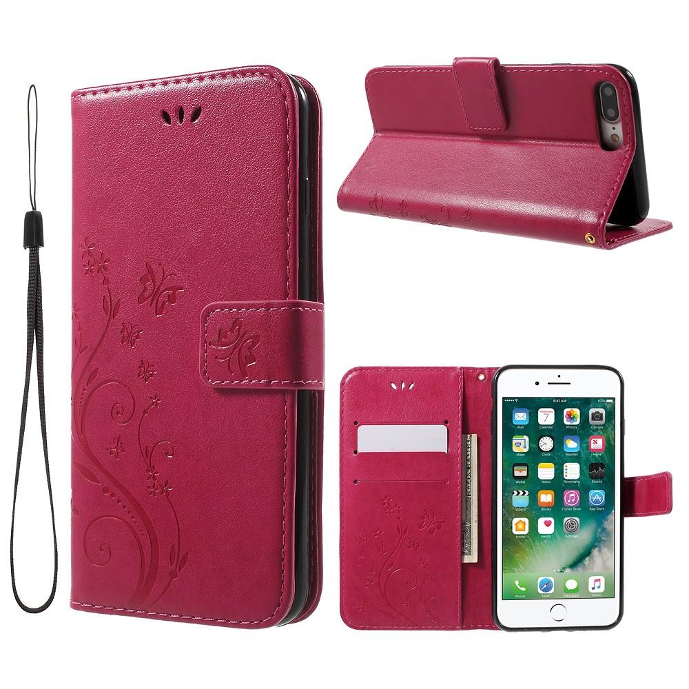 iPhone 7 Plus/8 Plus Leren vlinderhoesje Roze