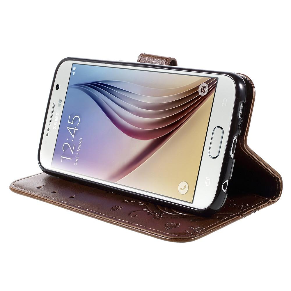 Samsung Galaxy S6 Leren vlinderhoesje Bruin