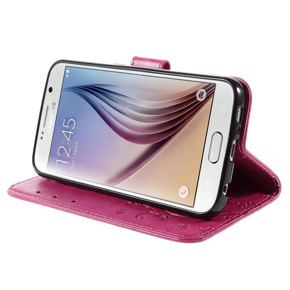 Samsung Galaxy S6 Leren vlinderhoesje Roze