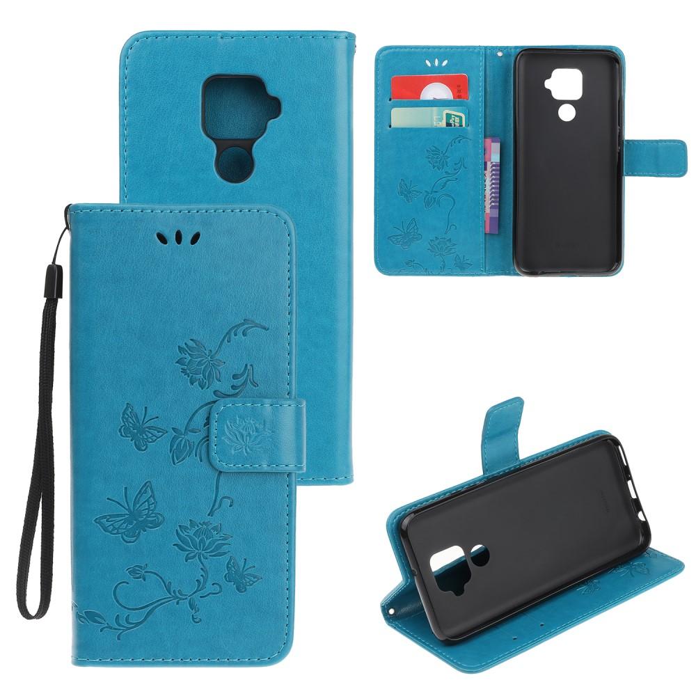 Huawei Mate 30 Lite Leren vlinderhoesje Blauw