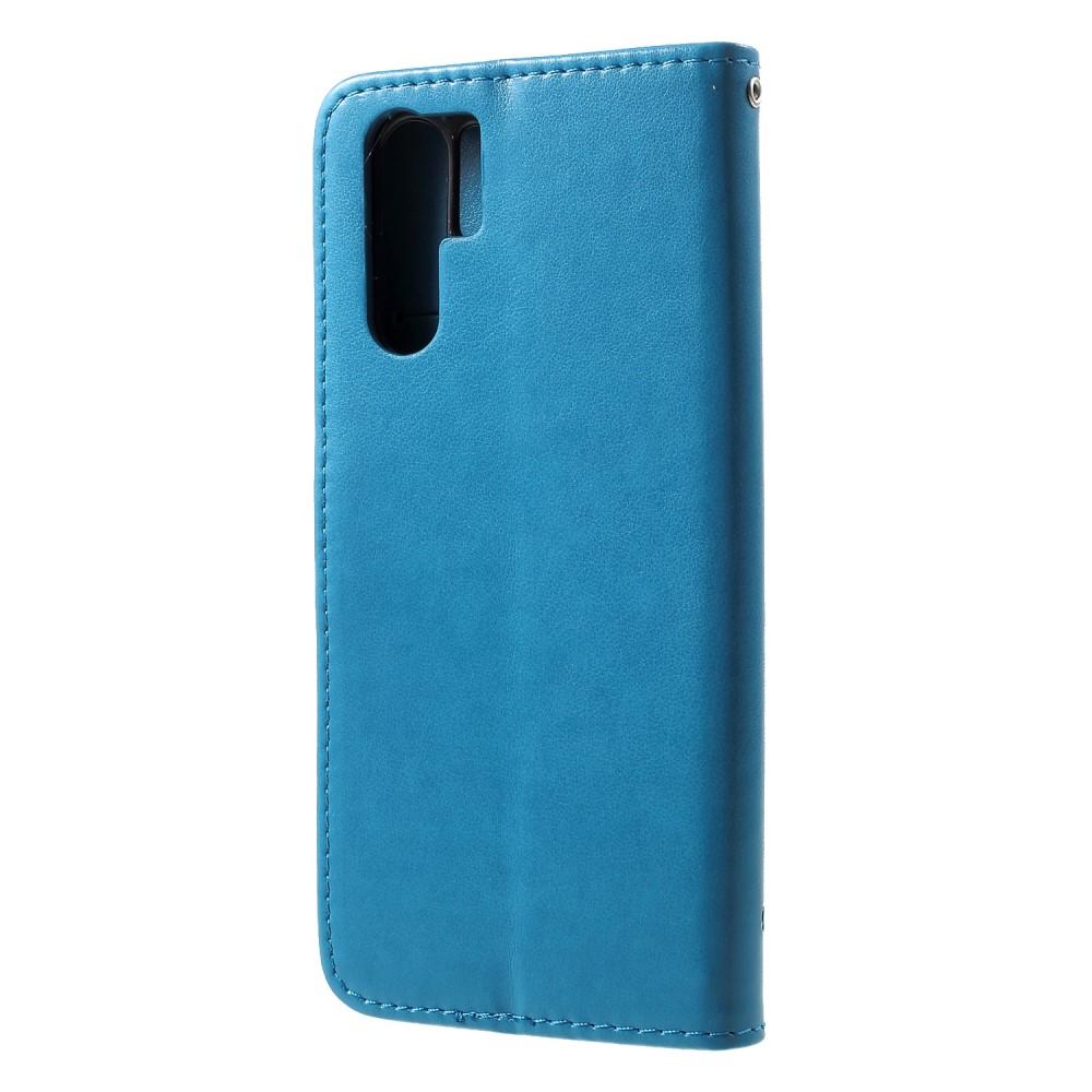 Huawei P30 Pro Leren vlinderhoesje Blauw