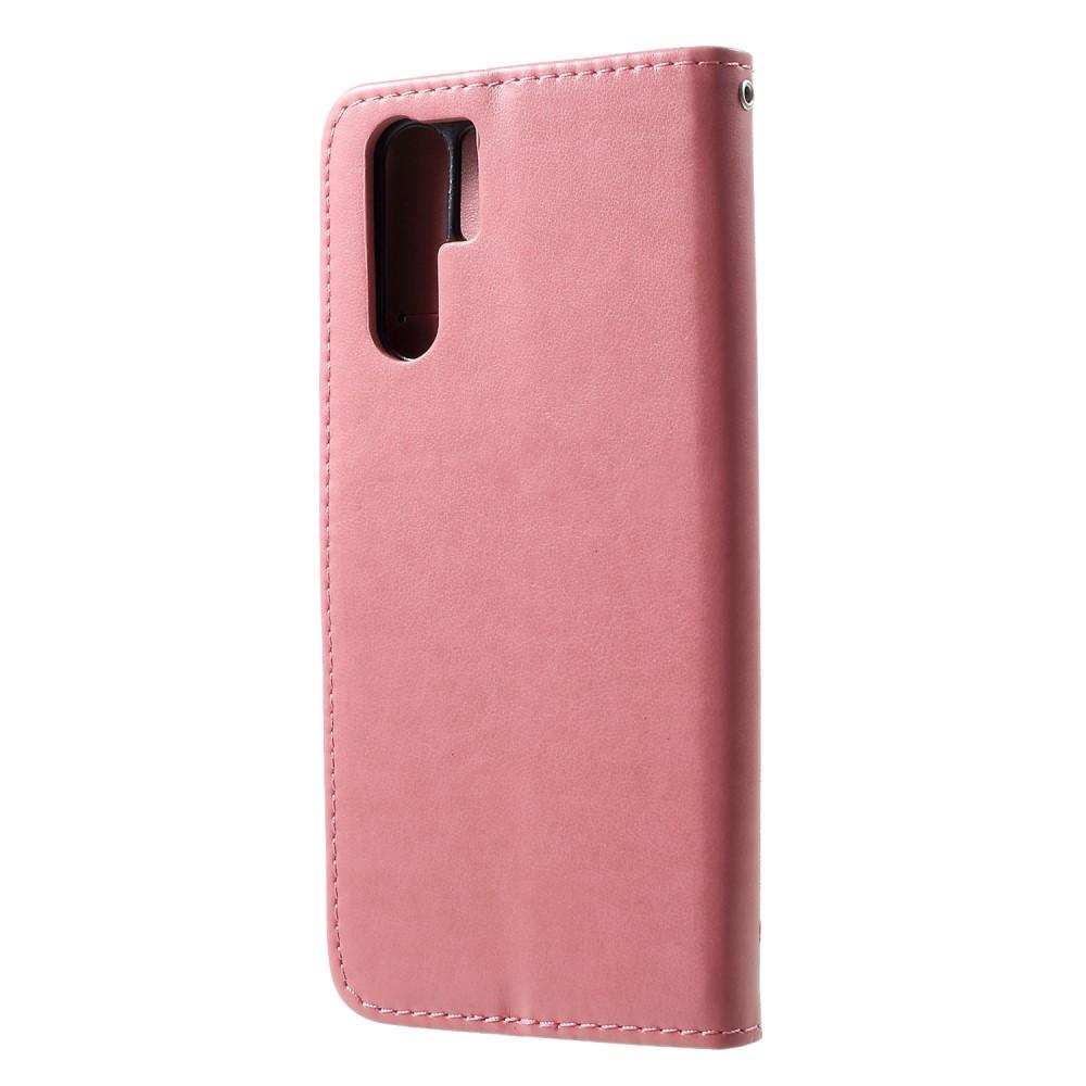 Huawei P30 Pro Leren vlinderhoesje Roze