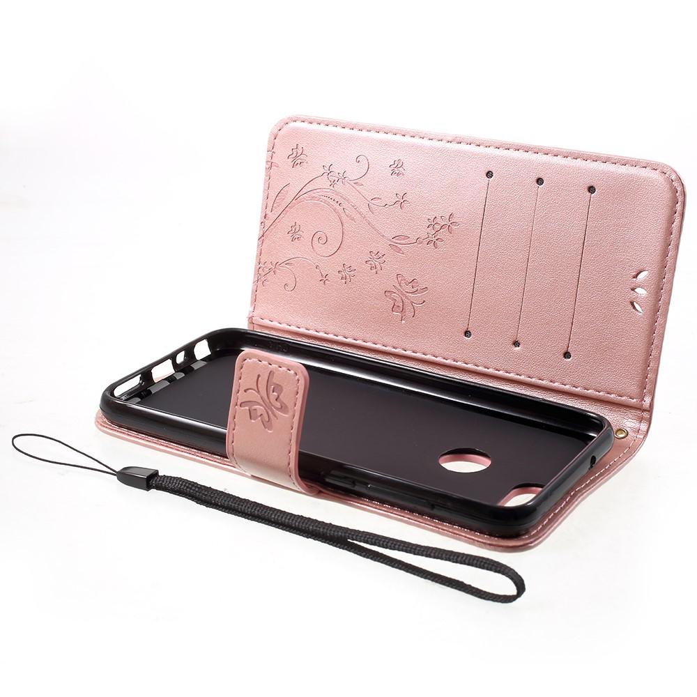 Huawei P Smart Leren vlinderhoesje Roze