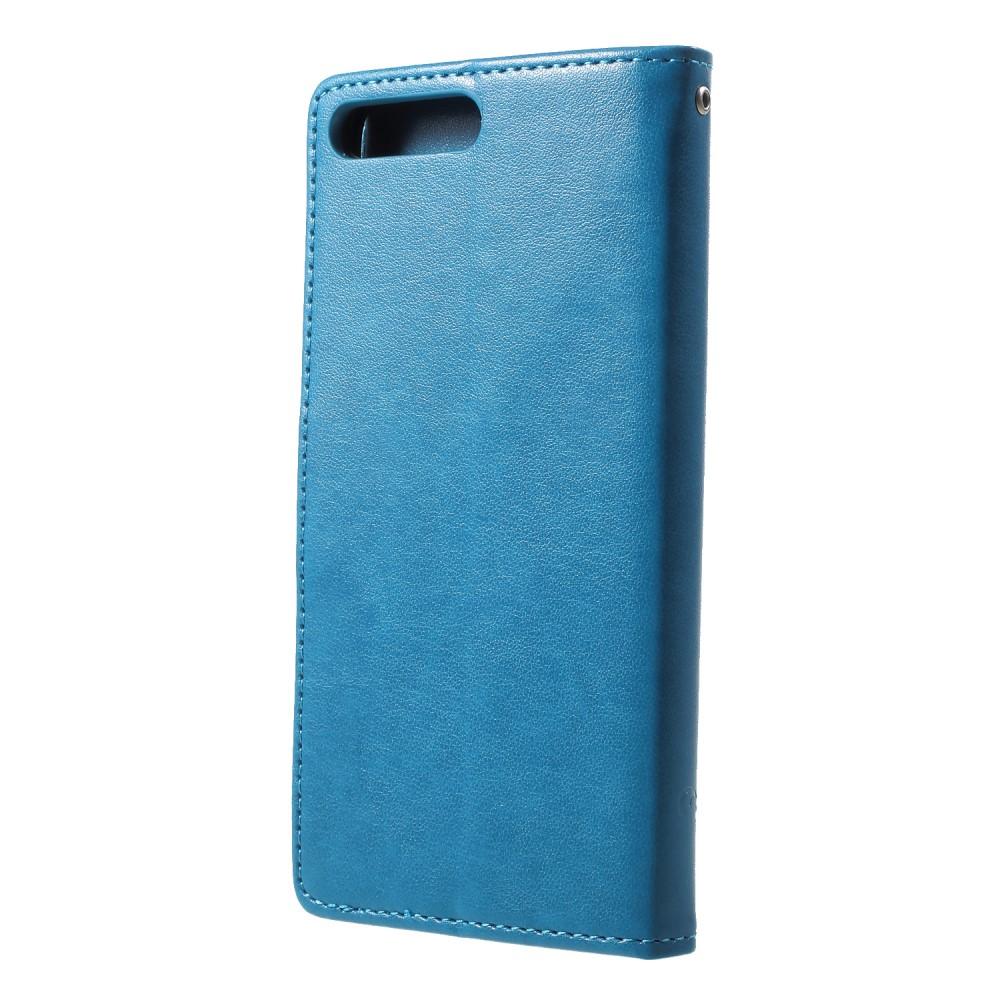 Huawei Y6 2018 Leren vlinderhoesje Blauw