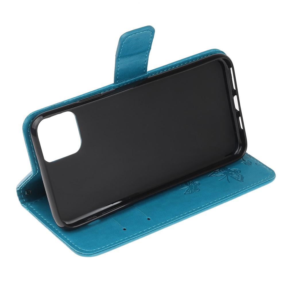 iPhone 11 Leren vlinderhoesje Blauw