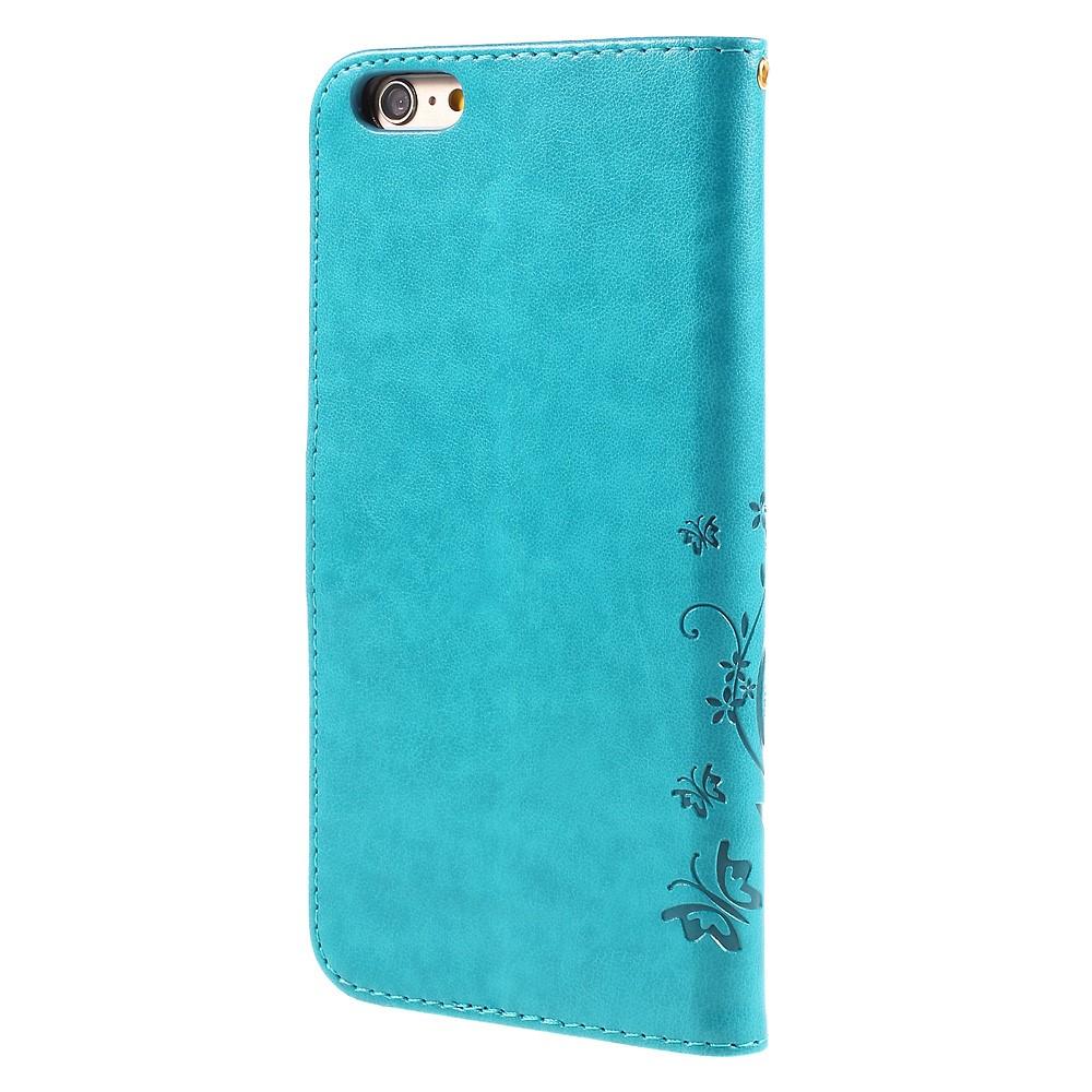 iPhone 6 Plus/6S Plus Leren vlinderhoesje Blauw