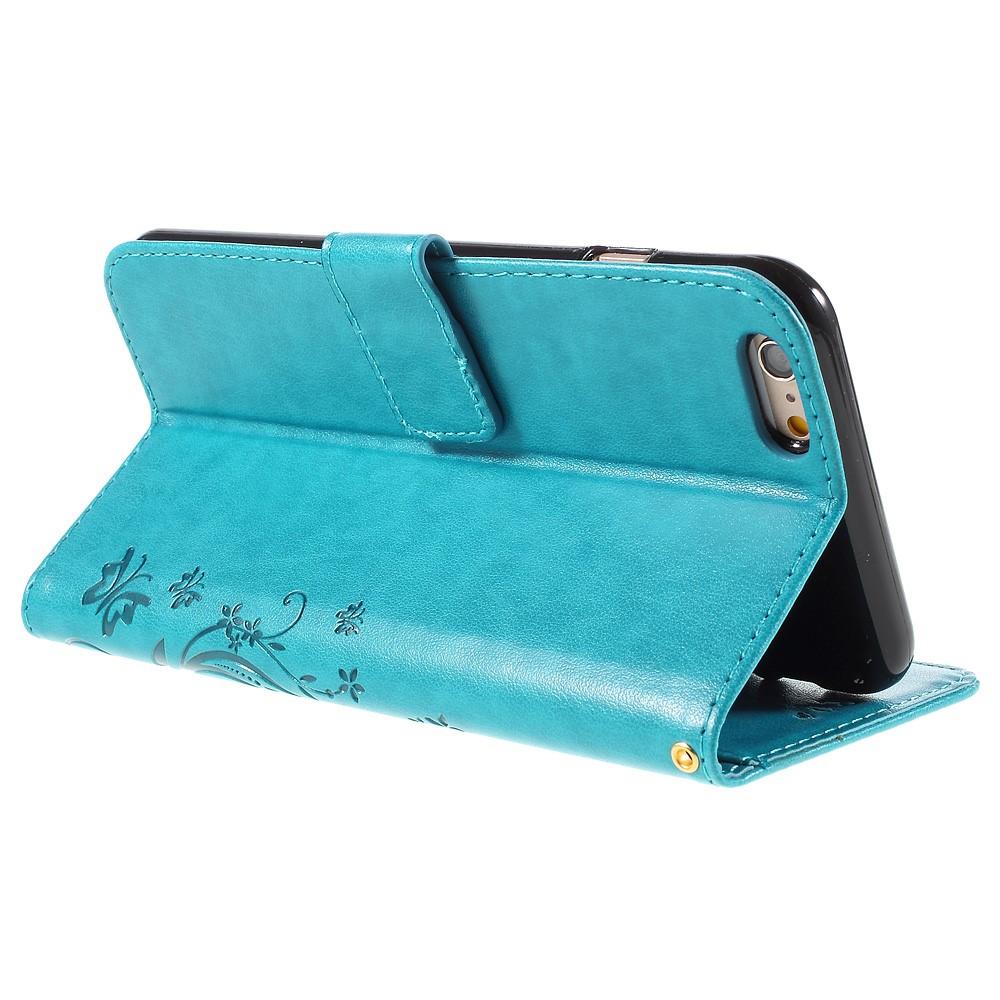 iPhone 6 Plus/6S Plus Leren vlinderhoesje Blauw