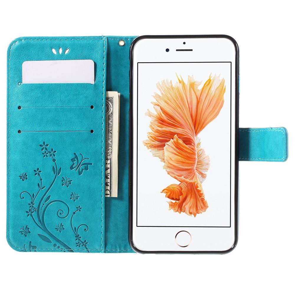 iPhone 6 Plus/6S Plus Leren vlinderhoesje Blauw