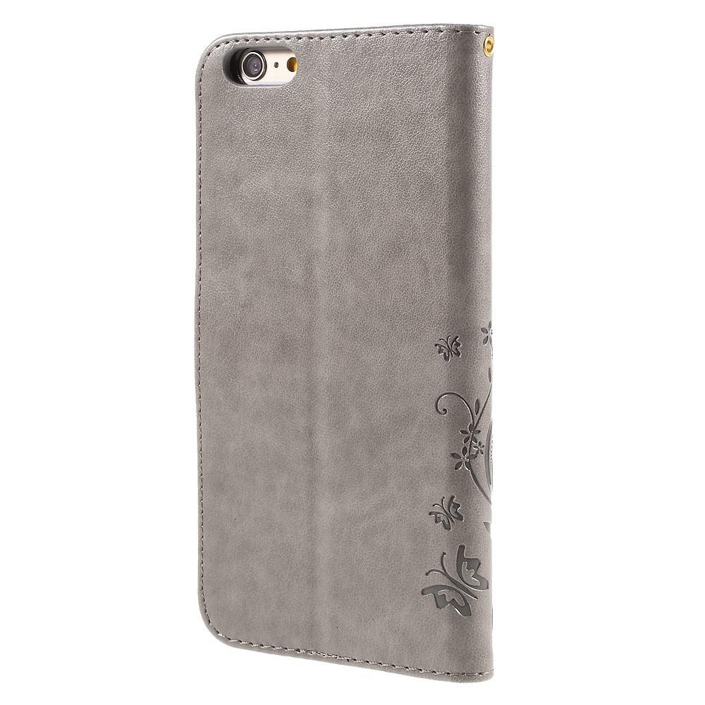 iPhone 6 Plus/6S Plus Leren vlinderhoesje Grijs