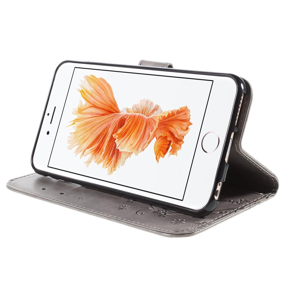 Apple iPhone 6 Plus/6S Plus Leren vlinderhoesje Grijs