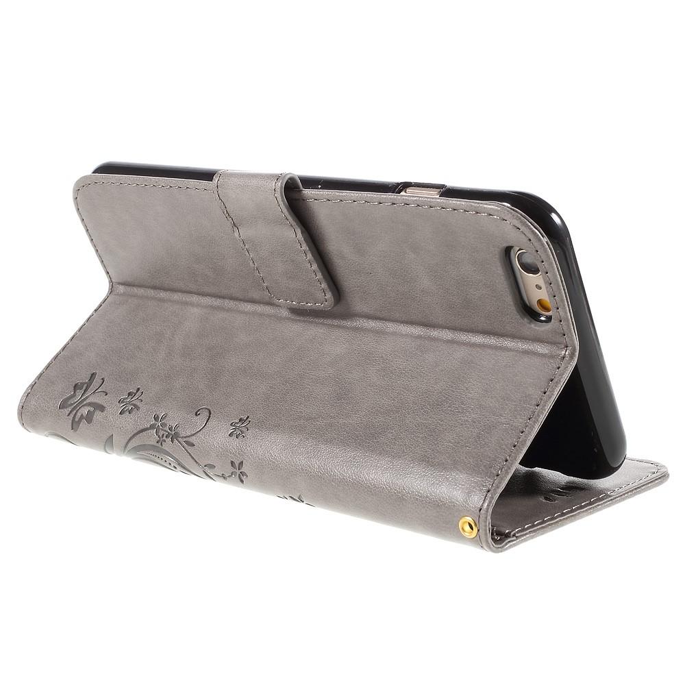 Apple iPhone 6 Plus/6S Plus Leren vlinderhoesje Grijs