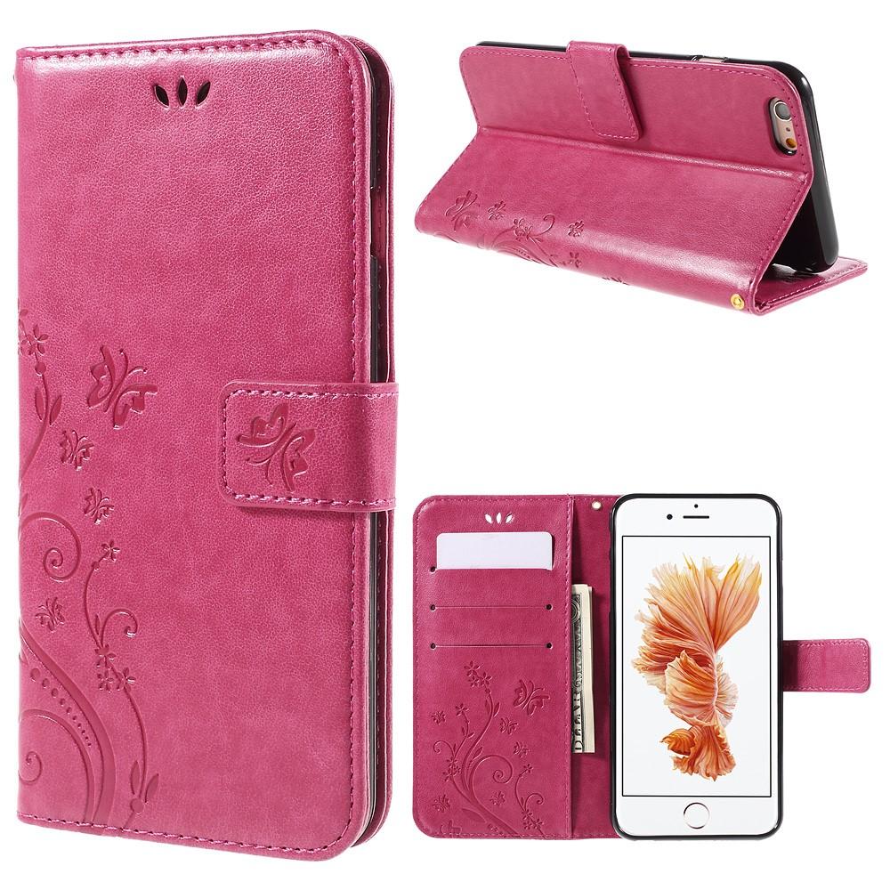 Apple iPhone 6 Plus/6S Plus Leren vlinderhoesje Roze