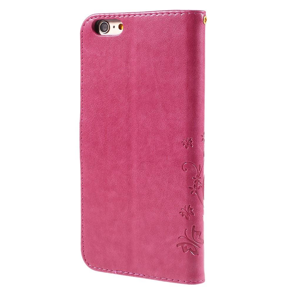 Apple iPhone 6 Plus/6S Plus Leren vlinderhoesje Roze