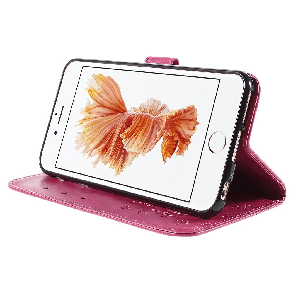 Apple iPhone 6 Plus/6S Plus Leren vlinderhoesje Roze
