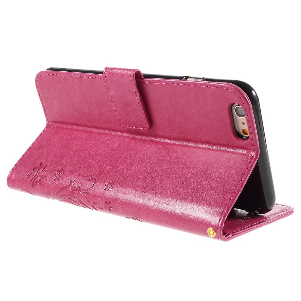 Apple iPhone 6 Plus/6S Plus Leren vlinderhoesje Roze