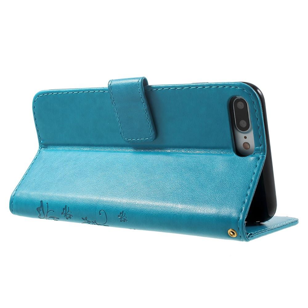 iPhone 7 Plus/8 Plus Leren vlinderhoesje Blauw