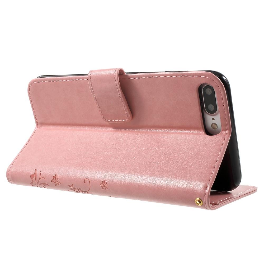 iPhone 7 Plus/8 Plus Leren vlinderhoesje Roze