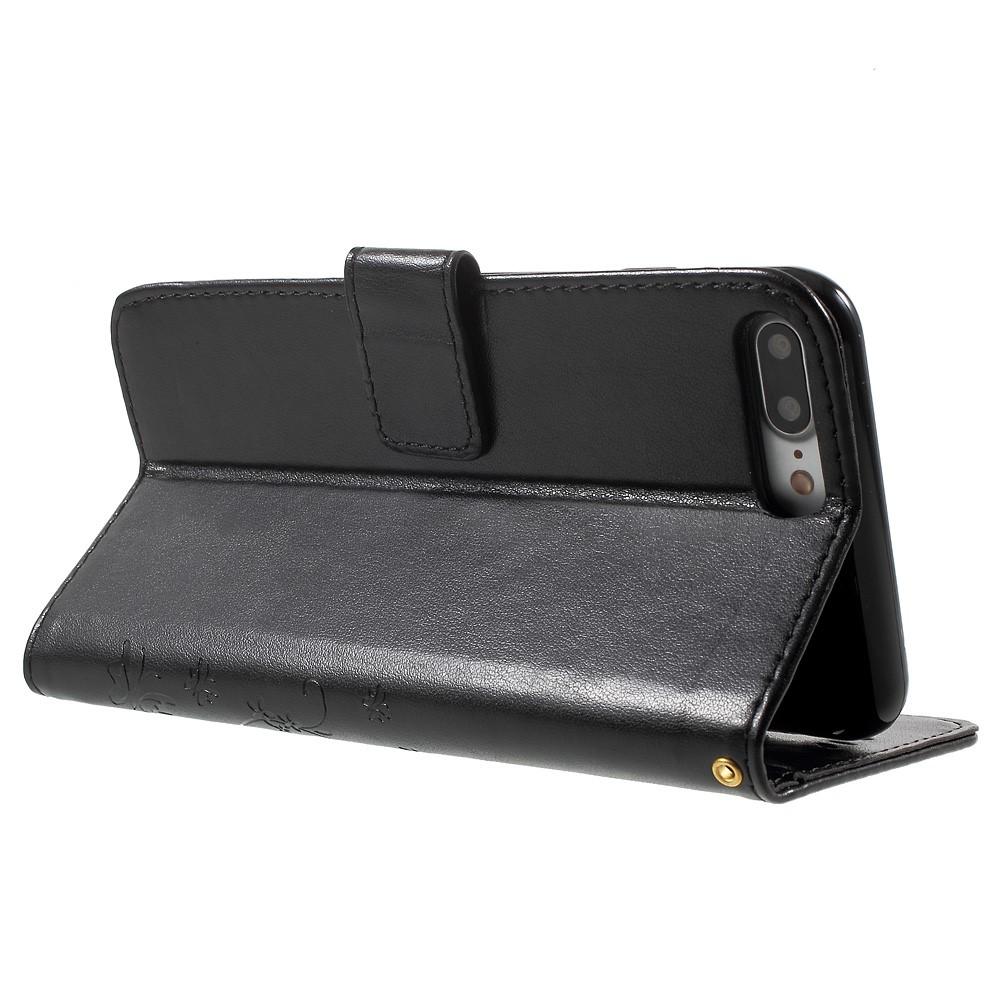 Apple iPhone 7 Plus/iPhone 8 Plus Leren vlinderhoesje Zwart