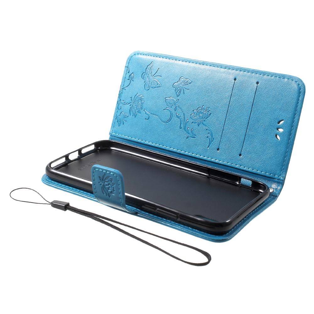 Apple iPhone Xr Leren vlinderhoesje Blauw