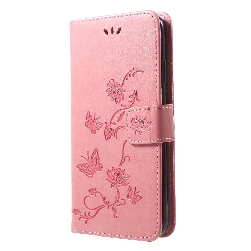 iPhone Xr Leren vlinderhoesje Roze