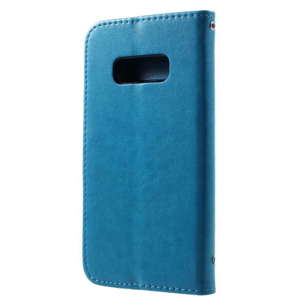 Samsung Galaxy S10e Leren vlinderhoesje Blauw