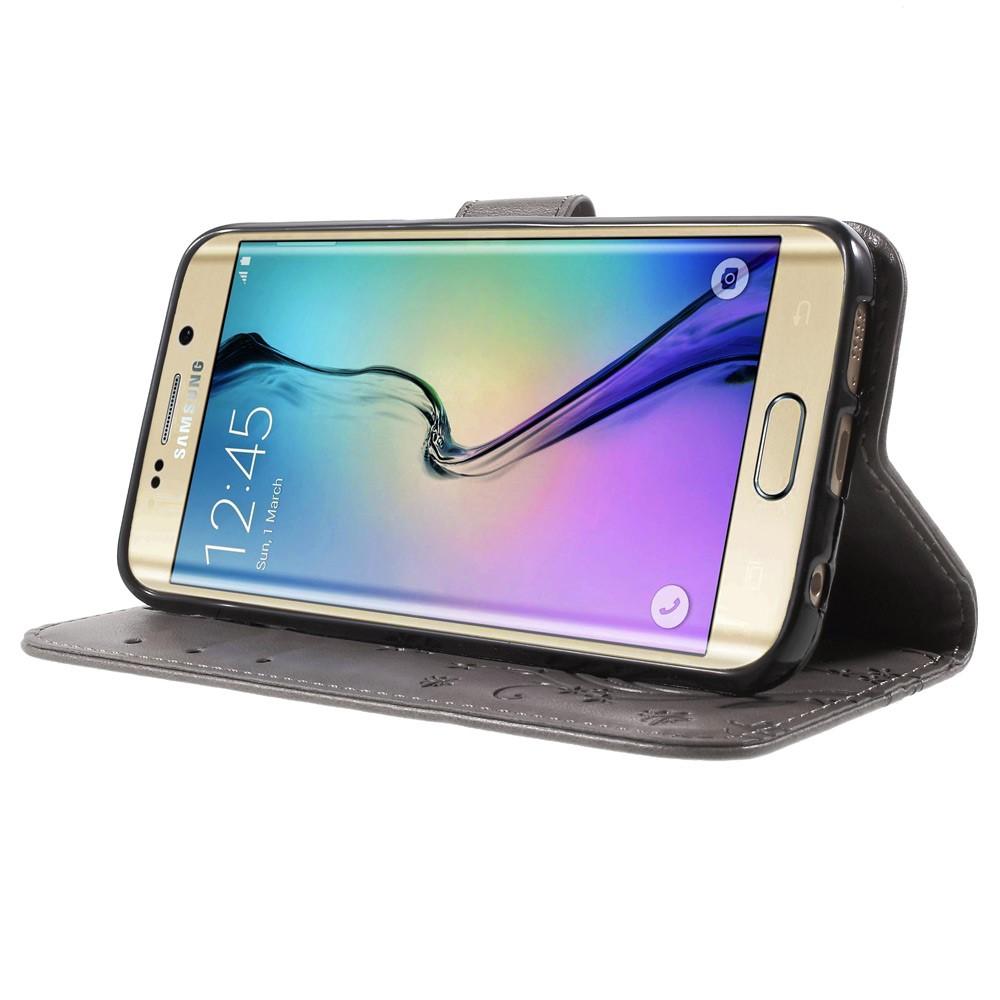 Samsung Galaxy S6 Edge Leren vlinderhoesje Grijs