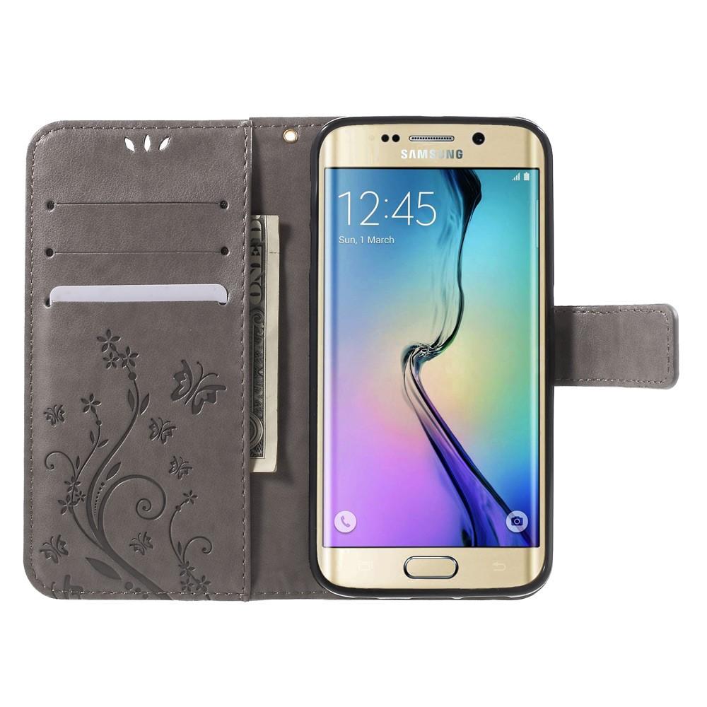 Samsung Galaxy S6 Edge Leren vlinderhoesje Grijs