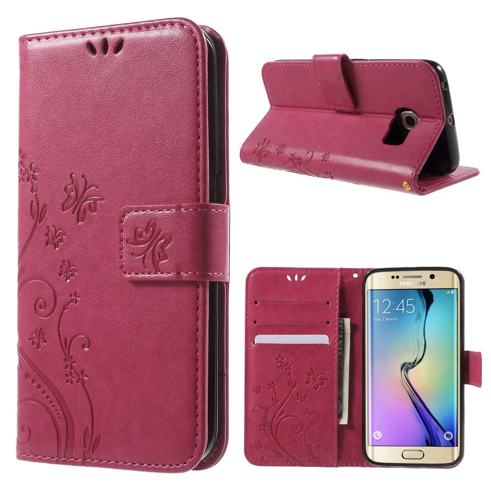 Samsung Galaxy S6 Edge Leren vlinderhoesje Roze