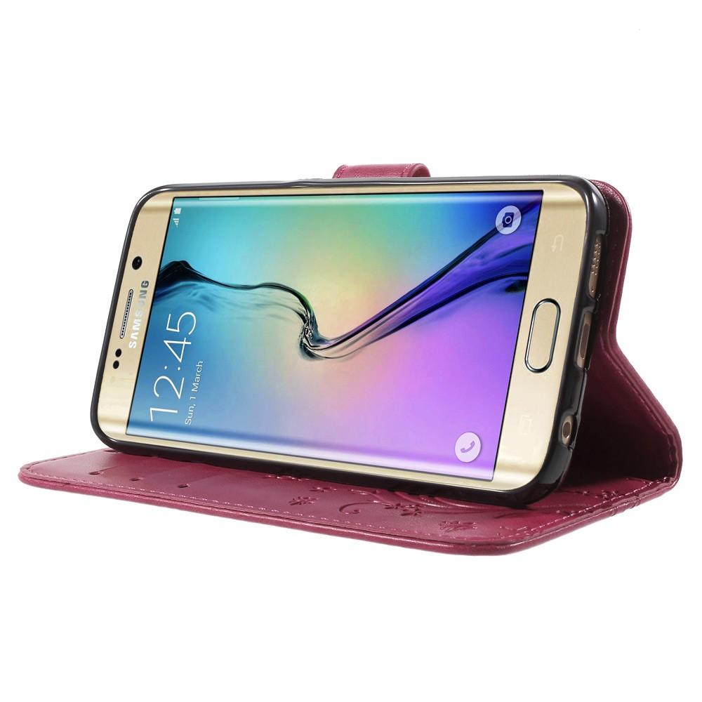 Samsung Galaxy S6 Edge Leren vlinderhoesje Roze