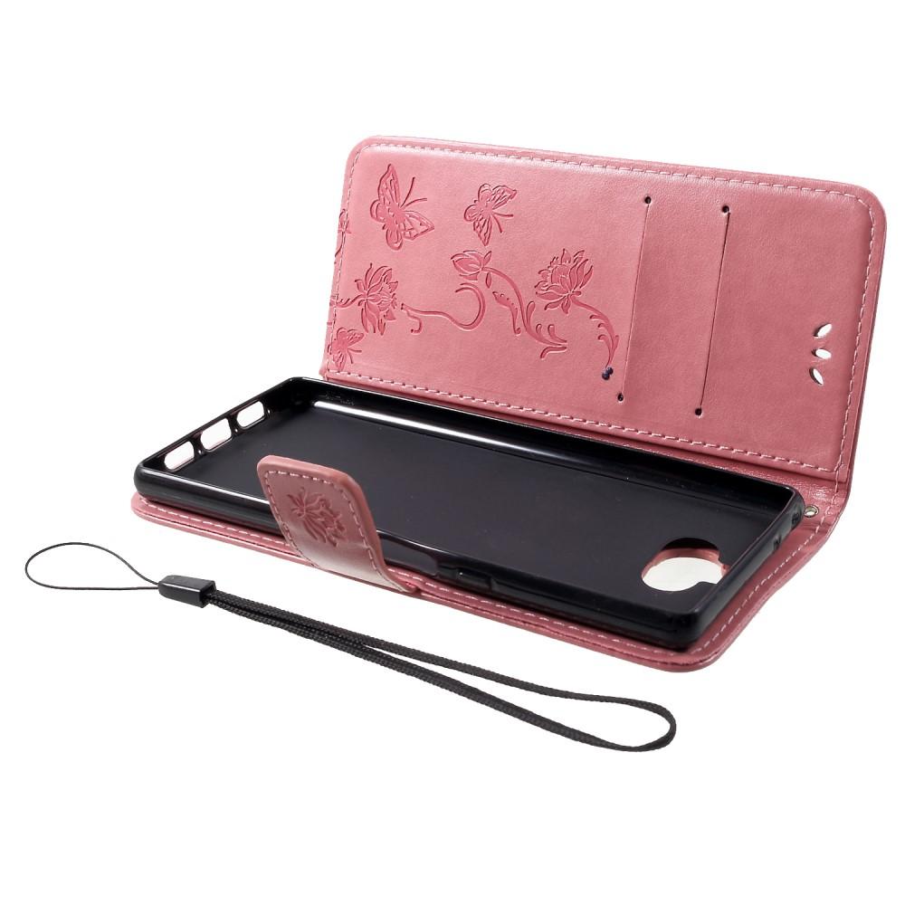 Sony Xperia 10 Leren vlinderhoesje Roze